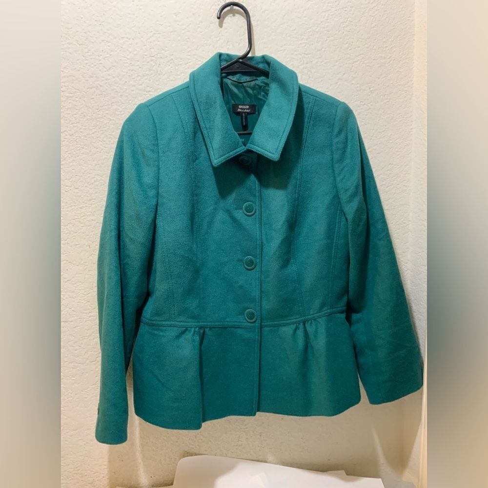 Basler Black Label Suit Jacket Blazer Green Button Long Sleeve Lined 38